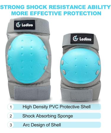 Ledivo Kids Adjustable Helmet & Protective Gear Set - Blue-2, Medium (8-14 yrs) | For Bike, Skateboard, Scooter, Rollerblading | Ages 3-14 | Boys & Girls - Buy Online on GoSupps.com