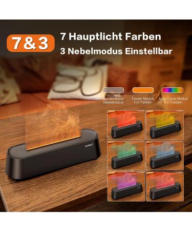 JEEBEL Aroma Diffuser with Remote Control - 7 Flame Effect 3 Fog Modes 4 Timer Settings - 200ml Essential Oil Humidifier for Bedroom & Office - 7 Colors Aromatherapy - Buy Online on GoSupps.com