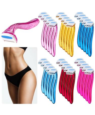 Honoson 30 Pieces Bikini Razors Beauty Razor Bikini Line Trimmer T Type Personal Women Bikini Razor Small Armpit Trimmer for Girls Body Cosmetic(Light Pink Light Yellow Light Blue) - Buy Online on GoSupps.com