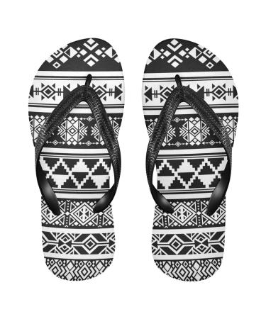 Mnsruu African Mexican Aztec-Zick-Flip-Flops Flip sandals slippers hotel spa bedroom travel XL for men and women
