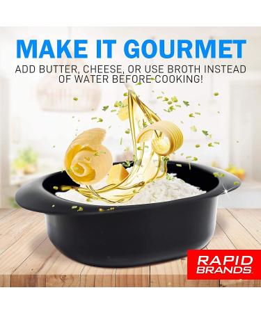 Rapid Microwave Rice Cooker | Cooks Rice Blends in 3 Minutes | Perfect for Dorm, Small Kitchen, or Office | Dishwasher-Safe, Microwaveable, BPA-Free | Black, 1 Pack - Buy Online on GoSupps.com