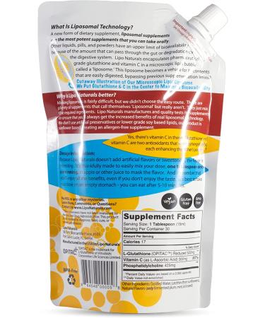Lipo Naturals Liposomal Glutathione Antioxidant Complex - 15 oz (443 ml) | Boost Immunity & Detoxify - Buy Online on GoSupps.com