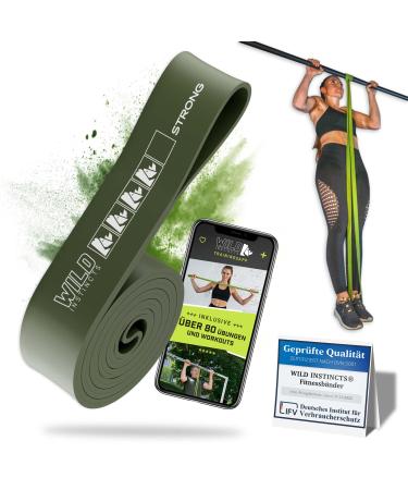 Wild instincts premium resistance straps strength training/pull -up band for pull -ups fitness straps set/resistance bands set/rubber band sport for crossfit & stretching +bag +training app Strong