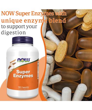 Now Foods Super Enzymes 180 Capsules - Lab-Tested Enzyme Blend - Gluten & Soy Free - Buy Online on GoSupps.com