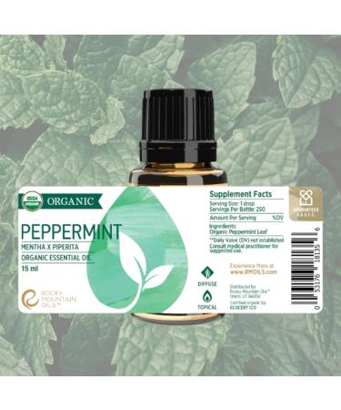 Buy Rocky Mountain Oils Organic Peppermint Essential Oil 15ml - 100% Pure & USDA Organic for Aromatherapy & Topical Use Ships Internationally - Buy Online on GoSupps.com