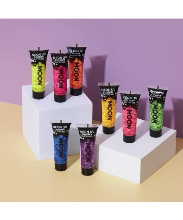 Neon UV Orange Chunky Glitter Gel - 12ml | Face & Body Glitter | Long-lasting Shine - Buy Online on GoSupps.com