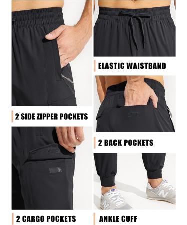 MASKERT Men's Cargo Joggers Lightweight Hiking Pants - Black, X-Large - Buy Online on GoSupps.com
