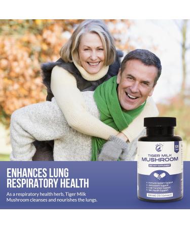 Tiger Milk Mushroom Supplement 10:1 Extract 600mg per Serving (2 Capsules) Immune Lung & Gut Support Vegan Non-GMO Gluten-Free Respiratory Wellness Energy & Focus Lab-Tested 120 Count - Buy Online on GoSupps.com