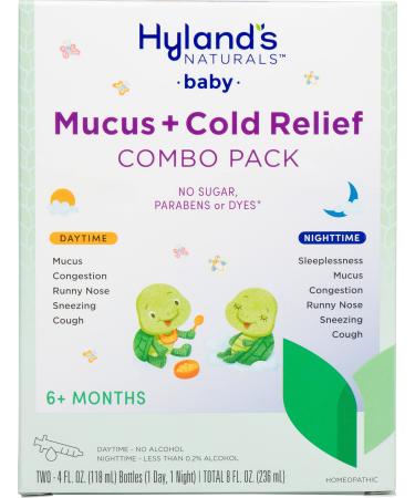 Hyland's Baby Mucus + Cold Relief Daytime & Nighttime Value Pack 6+ Months 2 Bottles 4 fl oz (118 ml) Each