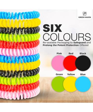 Green Haven Mosquito Repellent Bracelet Pack of 12 Waterproof Insect Repellent Wristbands | Non-Toxic Deet-Free Outdoor Bug Mosquito Bands | Mosquito Repellent Bands for Baby Kids Adults 1 count (Pack of 12) Multiple Colours - Buy Online on GoSupps.com