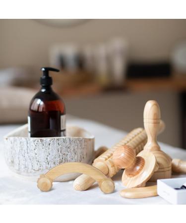 Relaxdays Wooden Massage Set - 2 Manual Rollers for Back Neck Arms & Legs - Natural Massage Devices for Home Use - Buy Online on GoSupps.com