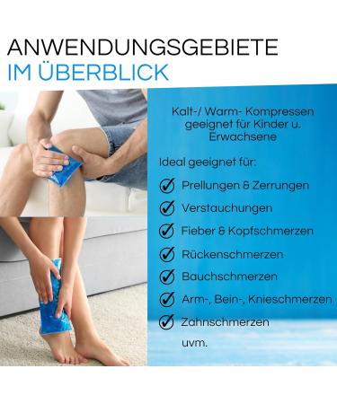 Premium Cooling Pads - 3x XXL Cold Warm Compress (29x12cm) | Gel Cooling Pillow for Pain Relief | Ideal for Kids & Adults - Blue - Buy Online on GoSupps.com