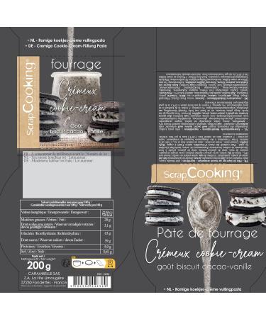 ScrapCooking - P te de Fourrage Cr meux Cookie Cream 200 g - Pour Fourrer Tablettes clairs Macarons G teaux B ches de No l Cookies Cheesecakes & P tisseries - 4636 - Buy Online on GoSupps.com