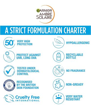 Garnier Ambre Solaire SPF 50+ Sensitive Advanced Sun Cream Spray 150ml - Water Resistant & Non Greasy Sunscreen - Buy Online on GoSupps.com