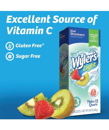 Wyler's Light Kiwi Strawberry Pitcher Packs - 6 Boxes (36 Packets) - New Recyclable Formula - Buy Online on GoSupps.com