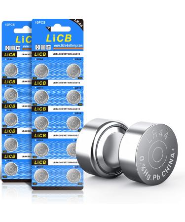LiCB 20 Pack LR44 AG13 357 303 SR44 Battery 1.5V Button Coin Cell Batteries