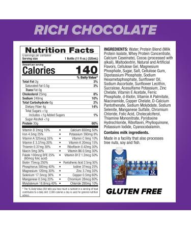 Pure Protein Protein Shake Bundle 30g Protein 11oz Bottles 12 Packs Strawberry & Chocolate Milkshake Flavors - Buy Online on GoSupps.com