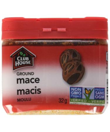 Club House Quality Natural Herbs & Spices Ground Mace Plastic Can 32g 32 g (Pack of 1)