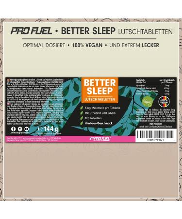 Melatonin Sucking Tablets 120x - Delicious Raspberry Flavor - Vegan Sleep Support with Magnesium L-Theanine & Glycine - Sugar-Free & Long-Lasting Stock - Better Sleep 144g - Buy Online on GoSupps.com