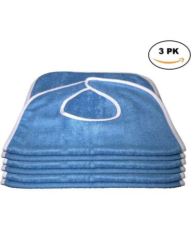 3 Pack Elaine Karen Premium Adult Bibs - Adjustable Clothing Protectors for Elderly & Disabled - Machine Washable - Blue - Pack of 3 - Buy Online on GoSupps.com