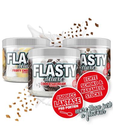 Flasty Deluxe Taste Powder - White Choco Coco with Real Coconut Chunks | 250g Low-Calorie Flavor (9 kcal/serving) - International Shipping Available - Buy Online on GoSupps.com