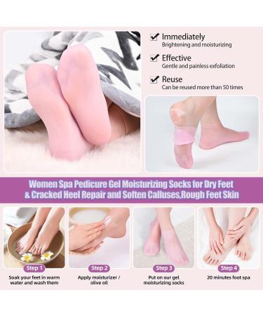 Soft Gel Foot Peel Mask & Moisturizing Silicone Socks for Dry Cracked Feet - Hydrating Foot Care Gift for Women - Buy Online on GoSupps.com