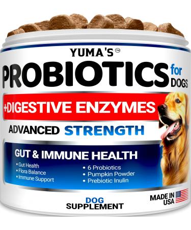 Probiotics for Dogs - Chews with Digestive Enzymes and Fiber Supplement Made in The USA