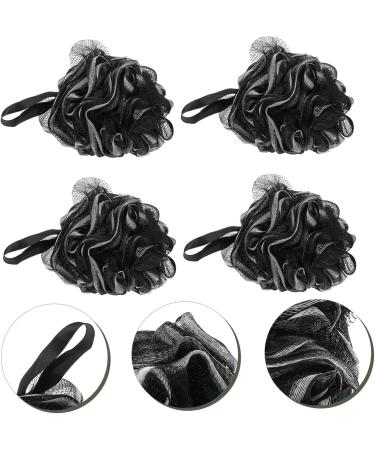 Buy 4pcs Black Bath Balls | Wear-Resistant Loofah Sponge | Portable Bath Accessories for Shower & Spa - Buy Online on GoSupps.com