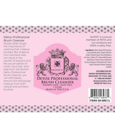 SHANY DETOX Makeup Brush & Sponge Shampoo | Paraben Free Vegan Cruelty Free | Instant Dry Brush Cleanser - 1L - International Shipping Available - Buy Online on GoSupps.com