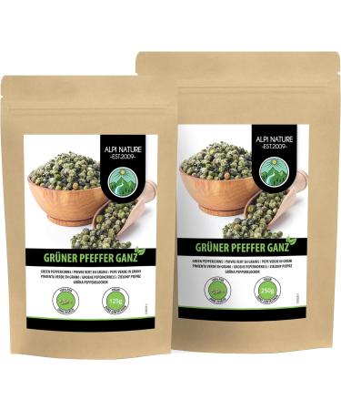 250g Whole Green Peppercorns - 100% Natural & Vegan - No Additives - 8.8oz - Buy Online on GoSupps.com
