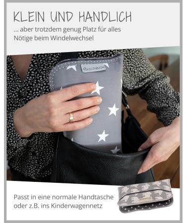 ULLENBOOM Diaper Pocket - Stylish Diaper Bag for 3 Diapers & Accessories | Made in EU Gray Elephant Design 18x27 cm - Buy Online on GoSupps.com