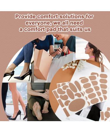 18 Sheets Moleskin Adhesive Pads - Multi-Shaped Anti-Wear Mole Skin Tape for Feet & Heels (Dark Brown) - International Shipping Available - Buy Online on GoSupps.com