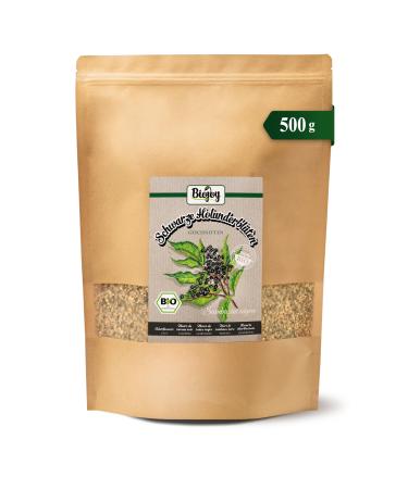 Biojoy Biojoy Organic black elderberry flowers (500g) dried and cut ideal for infusion (Sambucus nigra)