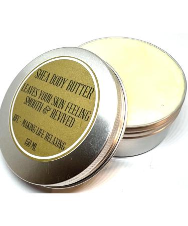 BFC Body Butter Shea Scented 150ML Silver Tin - Made with Shea Butter Mango Butter & Sweet Almond Carrier Oil.