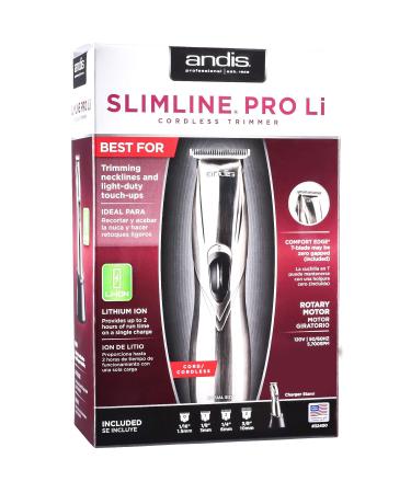 Andis Slimline Pro Li Cordless T-Blade Trimmer + BeauWis Blade Brush | International Shipping Available - Buy Online on GoSupps.com