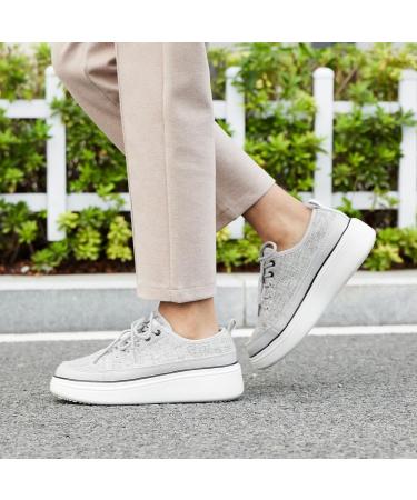 OrthoComfoot Women's Arch Support Walking Shoes - Plantar Fasciitis Relief - 9 W - Light Grey - Buy Online on GoSupps.com