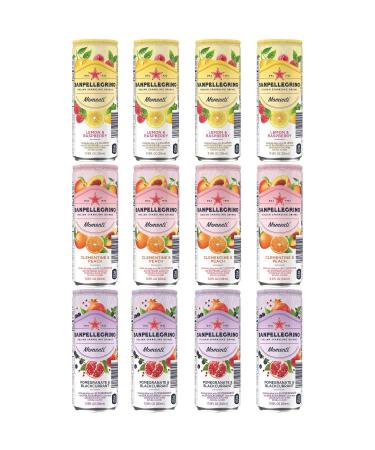 San Pellegrino Momenti Variety Pack - 11.15 Fl Oz Tall Can (12-Pack) - Clementine & Peach, Lemon & Raspberry, Pomegranate & Blackcurrant - Total 133.8 Fl Oz - Buy Online on GoSupps.com