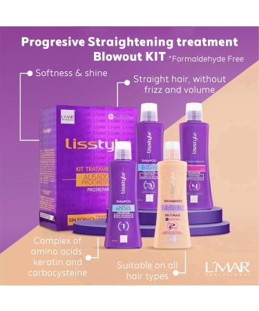L Mar Lisstyle Progressive Straightening Treatment Blowout Kit - No Formol Carbocysteine No Smell No Itching | Permanent Straightening 250 ml - Buy Online on GoSupps.com