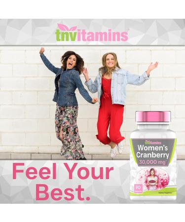 tnvitamins Cranberry Pills for Women: 30 000 mg - 90 Capsules | Urinary Tract Health & Support* | Cranberry Concentrate Extract Vitamin Supplement for Women | Non-GMO | Made in The USA! 90 Count (Pack of 1) - Buy Online on GoSupps.com