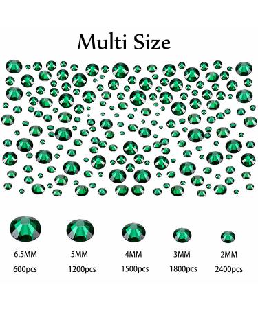 Emerald Green Nail Art Rhinestones - 7500pcs Crystals in Various Sizes for Nails, Crafts, DIY Jewelry and Clothing - Buy Online on GoSupps.com