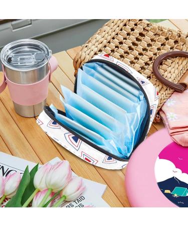Portable Women's Binding-Storage Bags | Menstrual Cup Pocket & Pads for Teenage Girls | Triangular Geometric Pattern - Buy Online on GoSupps.com
