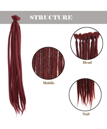 Noblife 10pcs 50cm Burgundy Dreadlock Extensions - Synthetic Crocheted Faux Locs for Men & Women - Jamaica Punk Hairstyle Accessories - Buy Online on GoSupps.com