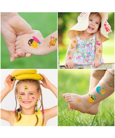 Summer Pineapple Temporary Tattoo for Kids - Flamingo Swim Ring Non-toxic Stickers - Waterproof Body Sticker Art for Beach Party - Boys & Girls - Buy Online on GoSupps.com