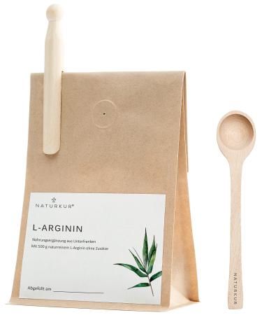 Naturkur L -Arginine Base (pure no HCL) 500 g - in the food -safe bag with a fresh hold valve - laboratory test vegetable fermentation without additives carefully manufactured in Lower Franconia
