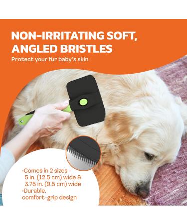 Self-Cleaning Pet Grooming Brush for Medium to Large Dogs & Cats - Deshedding Slicker Brush for Long Haired Pets - Black - Buy Online on GoSupps.com