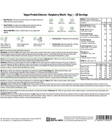 Protein Works Vegan Protein Extreme - 29g Plant Based Protein | Raspberry Mochi | 1kg - Buy Online on GoSupps.com