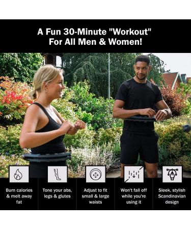 Johan & John Smart Weighted Hula Hoop - Infinity Hoop for Weight Loss & Fitness - Scandinavian Design - 28 Detachable Knots - Carrying Bag - Black - Buy Online on GoSupps.com