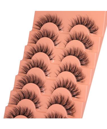 Cat Eye Wispy 16MM 3D Faux Mink Lashes | Natural Clear Band | 7 Pairs Pack by Mavphnee - Buy Online on GoSupps.com