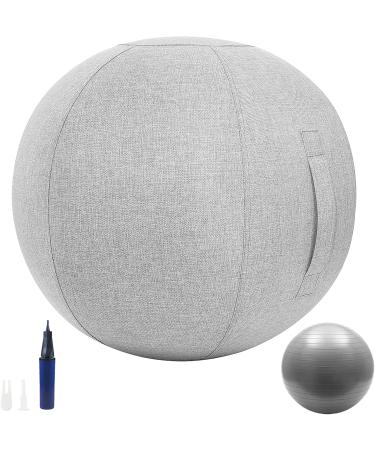Nanspring Balance Training Exercise Ball Chair | Office & Home Stability Fitness | Ergonomic Posture Activating Ball with Handle & Cover | Light Gray 25x25 - Buy Online on GoSupps.com