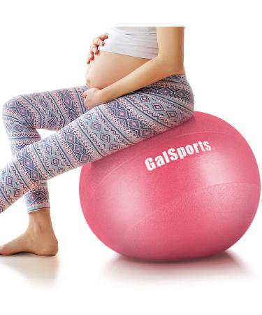 GalSports Pregnancy Ball - Birthing Ball for Workout Yoga Stability, Pregnancy Safety Anti-Burst Materials for Maternity, Labor Exercise Ball with Quick Pump Rose Red M (48-55cm)